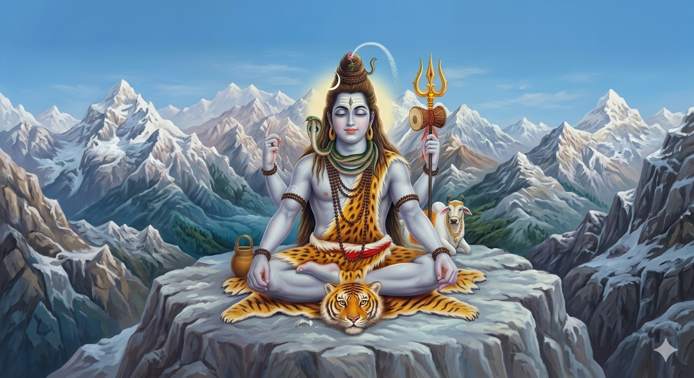 Lord Shiva seated in meditation