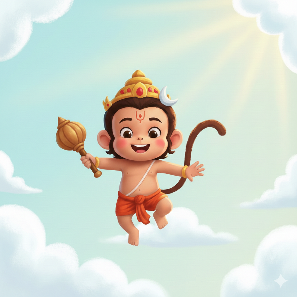 Lord Hanuman with his mace